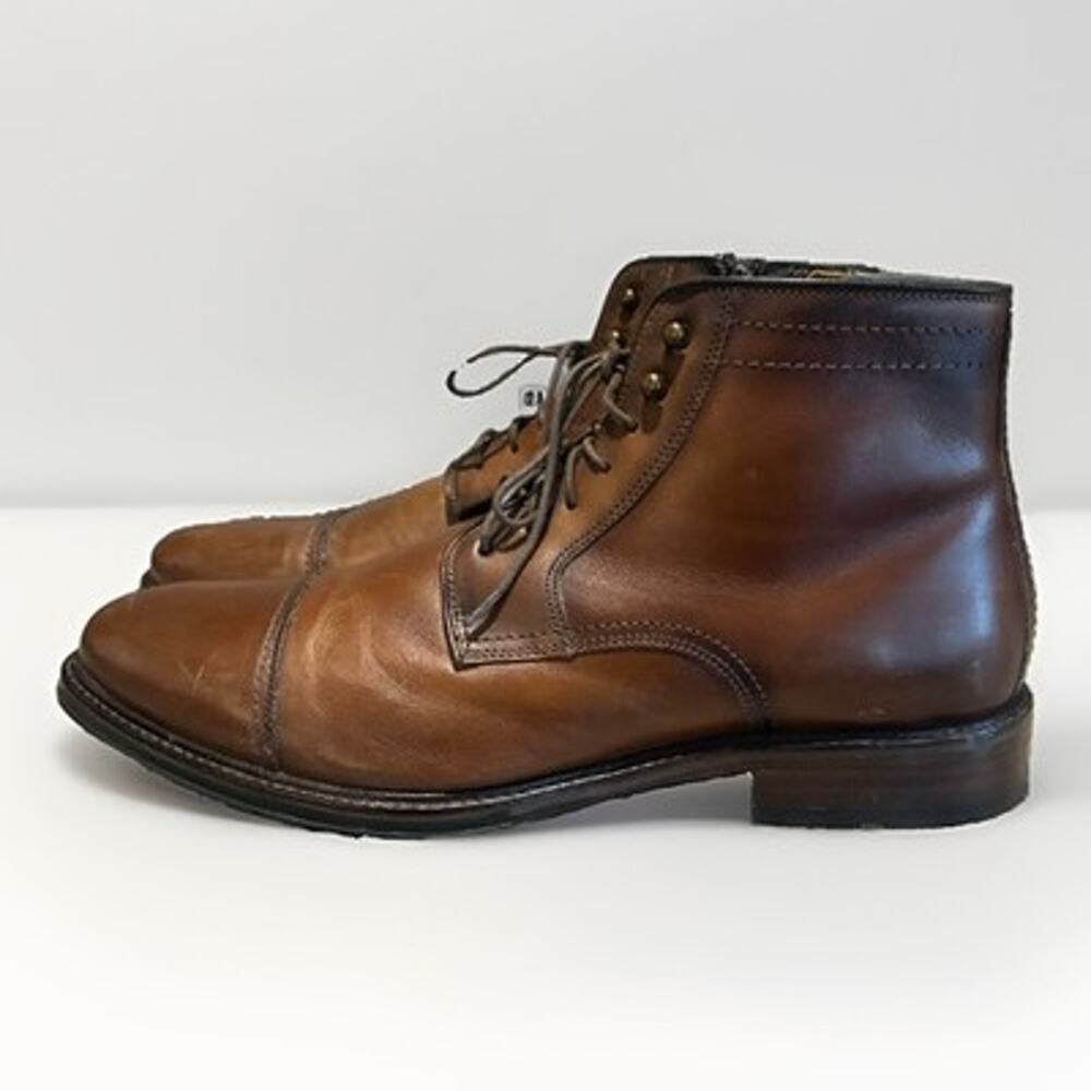 Johnston Murphy XC Flex Raleigh Cap Toe Zip 20-2764 Tan Full Grain 13 M Boots